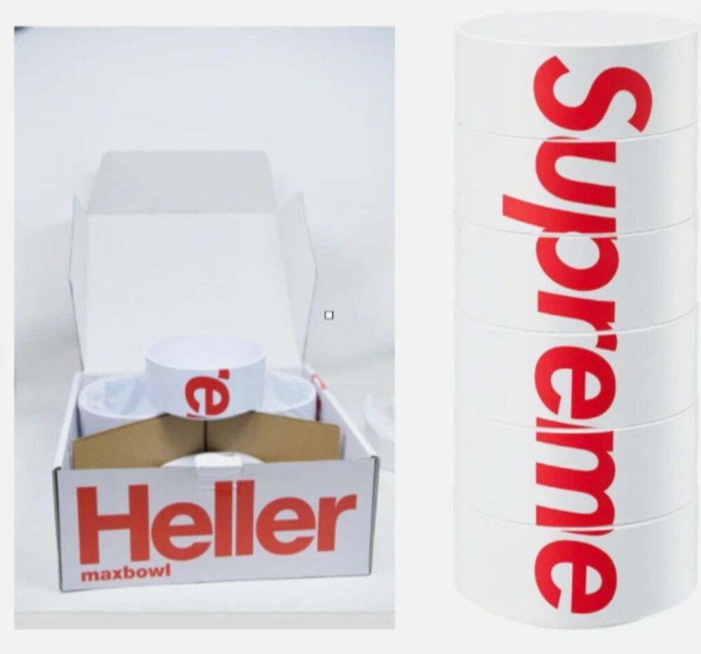 Supreme x Heller Melamine Stackable Bowls - White (Set of 6) SS23 Brand New